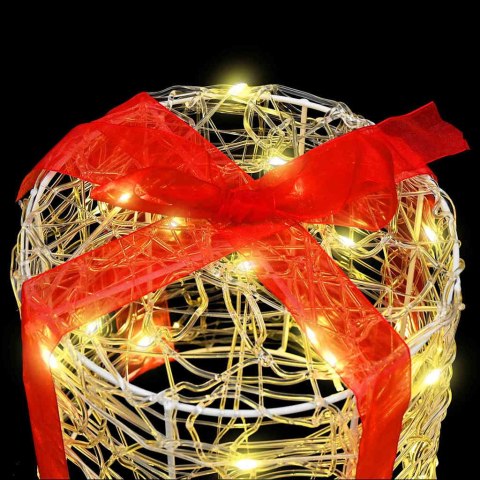 DEKORACJA PUDEŁKA PREZENTOWEGO 3 SZT. CIEPŁA BIEL