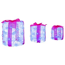 DEKORACJA PUDEŁKA PREZENTOWEGO 3 PCS NIEBIESKI 20X 20X 21CM