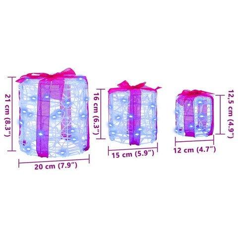 DEKORACJA PUDEŁKA PREZENTOWEGO 3 PCS NIEBIESKI 20X 20X 21CM