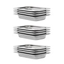 POJEMNIKI GASTRONOMICZNE 12 SZT. GN 1/4 40MM STAL NIERDZEWNA