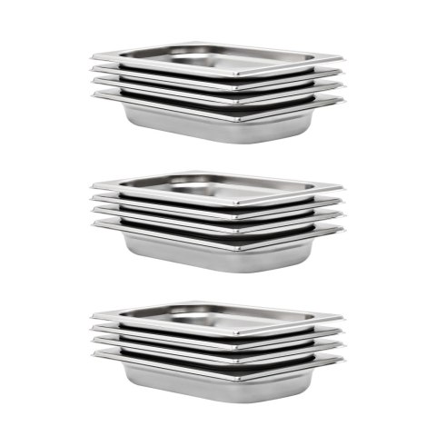 POJEMNIKI GASTRONOMICZNE 12 SZT. GN 1/4 40MM STAL NIERDZEWNA