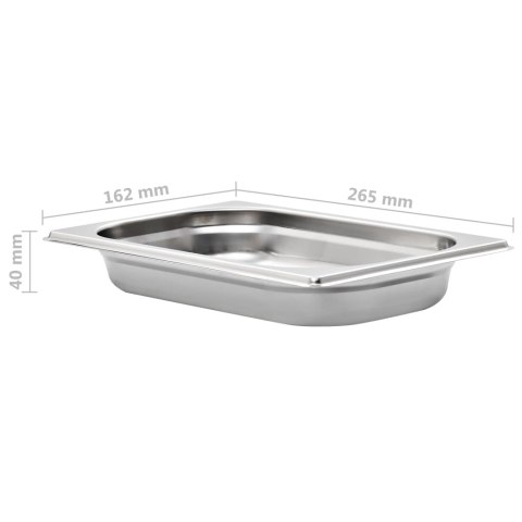 POJEMNIKI GASTRONOMICZNE 12 SZT. GN 1/4 40MM STAL NIERDZEWNA