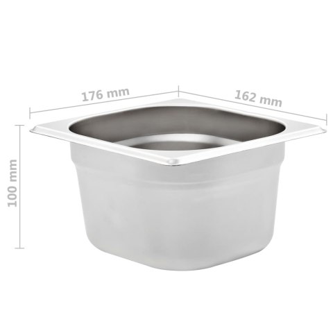 POJEMNIKI GASTRONOMICZNE 12 SZT. GN 1/6 100MM STAL NIERDZEWNA