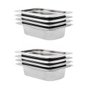POJEMNIKI GASTRONOMICZNE 8 SZT. GN 1/4 65MM STAL NIERDZEWNA