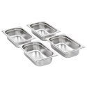 POJEMNIKI GASTRONOMICZNE 8 SZT. GN 1/4 65MM STAL NIERDZEWNA