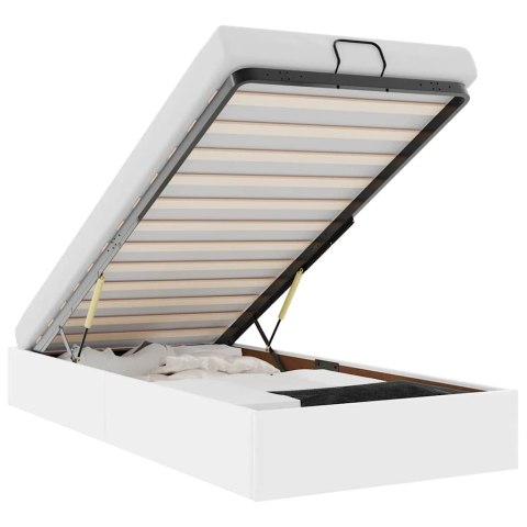 VidaXL Rama łóżka otomana bez materaca, biała, 90x190 cm, ekoskóra