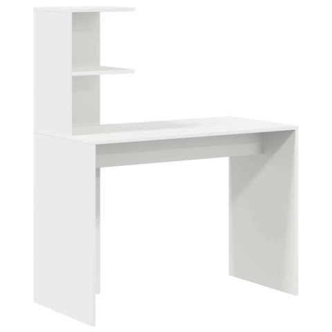 BIURKO Z REGAŁEM BIAŁE ZESTAW MEBLI BIUROWYCH 102X50X124CM