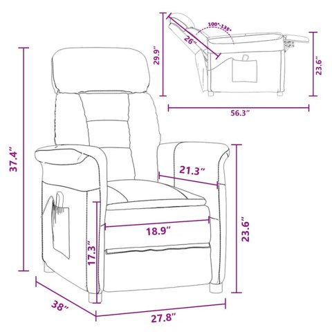 FOTEL DO MASAŻU JASNOSZARY 70.5X96.5X95CM POLIESTER