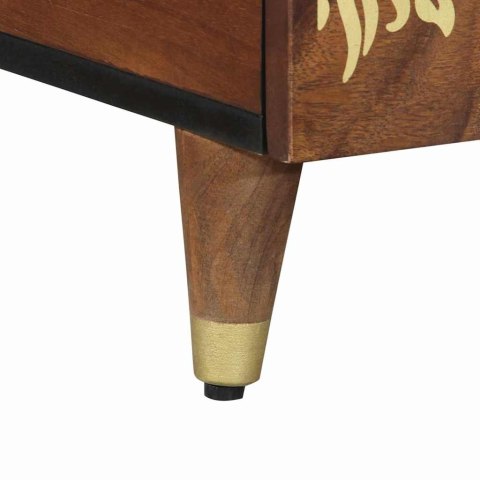 STOLIK KAWOWY MIODOWY BRĄZ 80X54X40CM LITE DREWNO MANGO