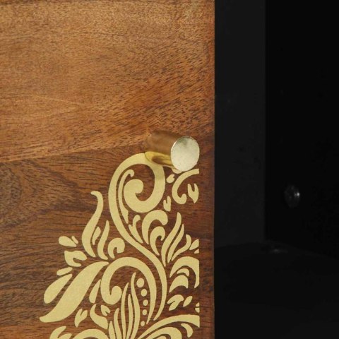 BUFET Z PÓŁKĄ BRĄZOWY 80X33.5X75CM LITE DREWNO MANGO