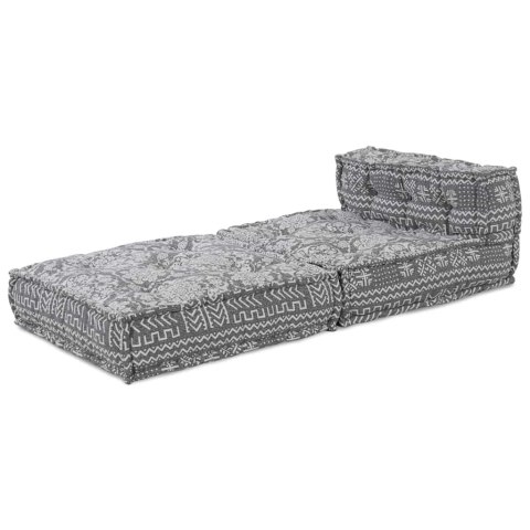 MODUŁOWA SOFA GEOMETRYCZNY JASNOSZARY 70X70X54CM TKANINA