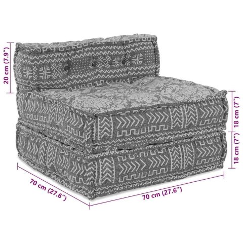 MODUŁOWA SOFA GEOMETRYCZNY JASNOSZARY 70X70X54CM TKANINA