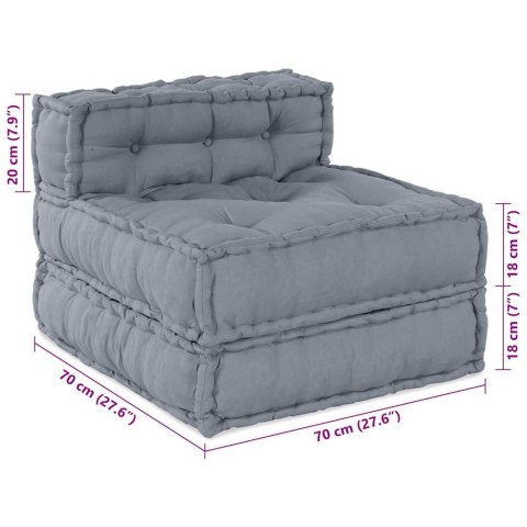 MODUŁOWA SOFA SZARY 70X70X54CM TKANINA