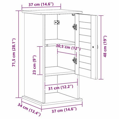 WISZĄCA SZAFKA ŁAZIENKOWA VIGO BIAŁY 37X34X71.5CM