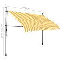 RĘCZNIE ZWIJANA MARKIZA Z LED 300CM BIAŁO-POMARAŃCZOWA