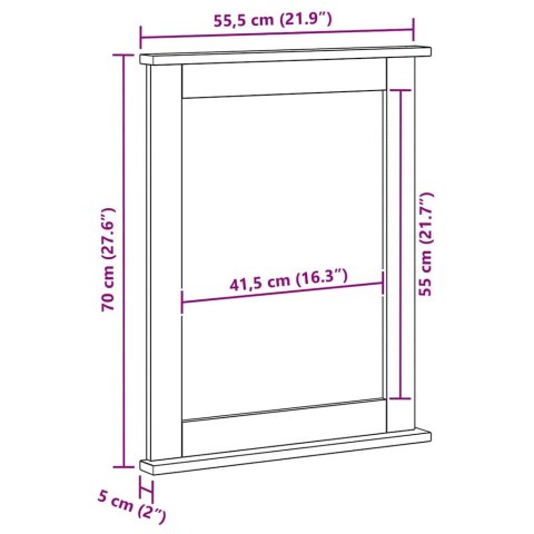 LUSTRO VIGO BIAŁY 55.5X5X70CM LITE DREWNO SOSNOWE