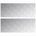 VidaXL Płytki w Szachownicę 2 pcs Srebrny 100 x 40 cm Aluminium