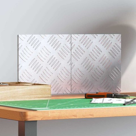 VidaXL Płytki w Szachownicę 2 pcs Srebrny 20 x 20 cm Aluminium