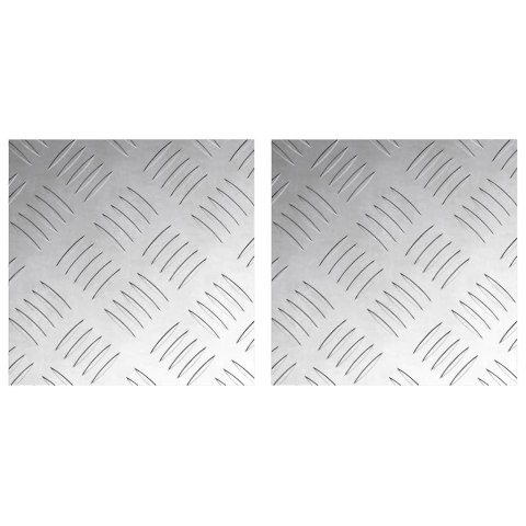 VidaXL Płytki w Szachownicę 2 pcs Srebrny 20 x 20 cm Aluminium