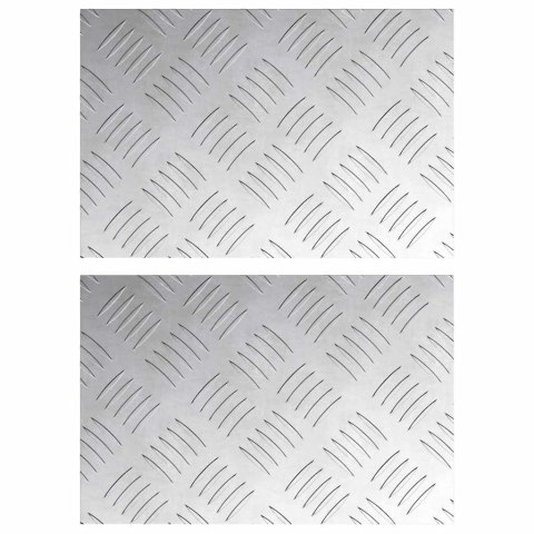 VidaXL Płytki w Szachownicę 2 pcs Srebrny 30 x 20 cm Aluminium