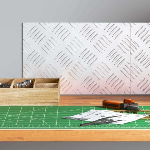 VidaXL Płytki w Szachownicę 2 pcs Srebrny 30 x 20 cm Aluminium