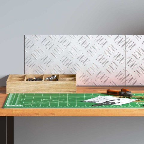 VidaXL Płytki w Szachownicę 2 pcs Srebrny 40 x 20 cm Aluminium