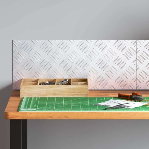 VidaXL Płytki w Szachownicę 2 pcs Srebrny 50 x 20 cm Aluminium