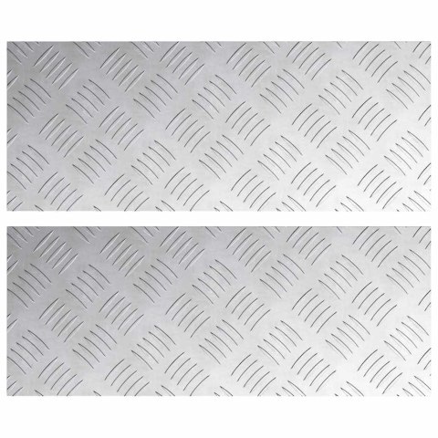 VidaXL Płytki w Szachownicę 2 pcs Srebrny 50 x 20 cm Aluminium
