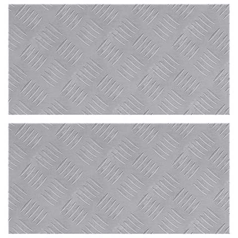 VidaXL Płytki w Szachownicę 2 pcs Srebrny 50 x 25 cm Aluminium