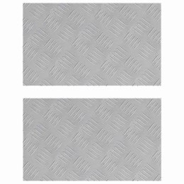 VidaXL Płytki w Szachownicę 2 pcs Srebrny 50 x 30 cm Aluminium