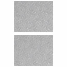 PŁYTKI W SZACHOWNICĘ 2 SZT. SREBRNY 50X40CM ALUMINIUM