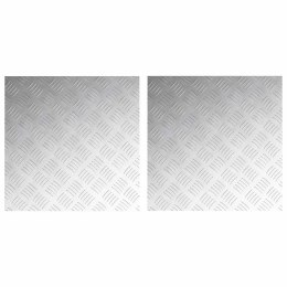 PŁYTKI W SZACHOWNICĘ 2 SZT. SREBRNY 50X50CM ALUMINIUM