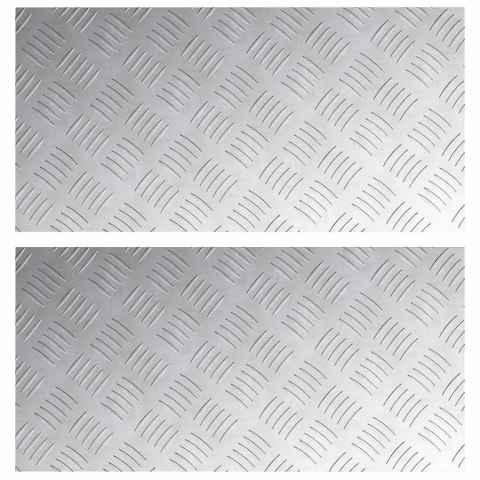 VidaXL Płytki w Szachownicę 2 pcs Srebrny 60 x 30 cm Aluminium