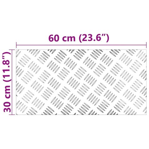 VidaXL Płytki w Szachownicę 2 pcs Srebrny 60 x 30 cm Aluminium