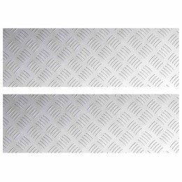 VidaXL Płytki w Szachownicę 2 pcs Srebrny 75 x 25 cm Aluminium