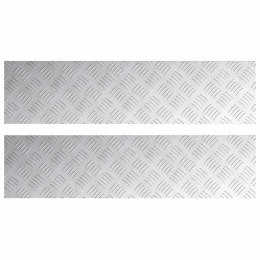 VidaXL Płytki w Szachownicę 2 pcs Srebrny 80 x 20 cm Aluminium