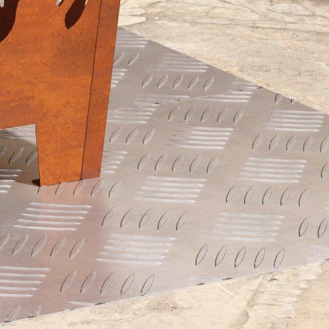 PŁYTKI W SZACHOWNICĘ 2 SZT. SREBRNY 80X40CM ALUMINIUM