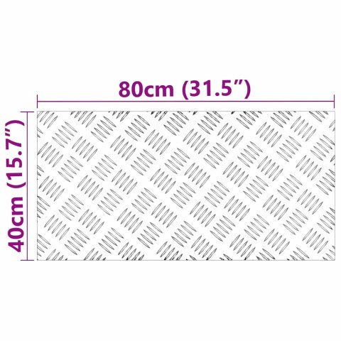 PŁYTKI W SZACHOWNICĘ 2 SZT. SREBRNY 80X40CM ALUMINIUM