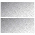 VidaXL Płytki w Szachownicę 2 pcs Srebrny 90 x 40 cm Aluminium