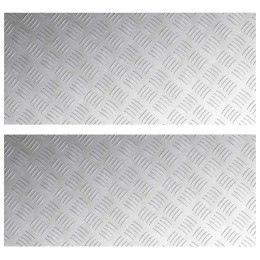 VidaXL Płytki w Szachownicę 2 pcs Srebrny 90 x 40 cm Aluminium