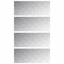 VidaXL Płytki w Szachownicę 4 pcs Srebrny 100 x 40 cm Aluminium