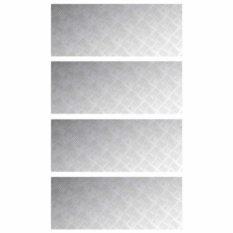 VidaXL Płytki w Szachownicę 4 pcs Srebrny 100 x 40 cm Aluminium