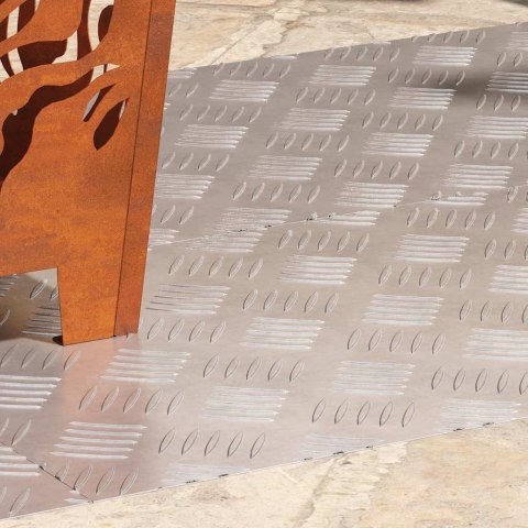 VidaXL Płytki w Szachownicę 4 pcs Srebrny 100 x 40 cm Aluminium