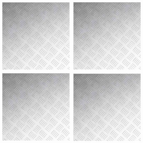 PŁYTKI W SZACHOWNICĘ 4 SZT. SREBRNY 50X50CM ALUMINIUM