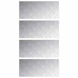 VidaXL Płytki w Szachownicę 4 pcs Srebrny 90 x 40 cm Aluminium