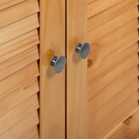 SZAFKA NAD TOALETĘ PRALKĘ MIODOWY BRĄZ 60X27X161CM LITE DREWNO SOSNA VIGO