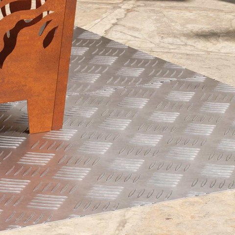 PŁYTKI W SZACHOWNICĘ 2 SZT. SREBRNY 100X50CM ALUMINIUM