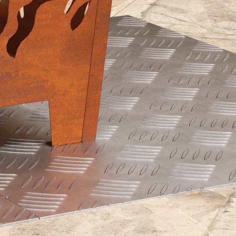 PŁYTKI W SZACHOWNICĘ 2 SZT. SREBRNY 70X50CM ALUMINIUM