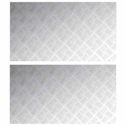 VidaXL Płytki w Szachownicę 2 pcs Srebrny 90 x 50 cm Aluminium