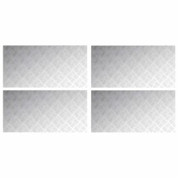 VidaXL Płytki w Szachownicę 4 pcs Srebrny 100 x 50 cm Aluminium